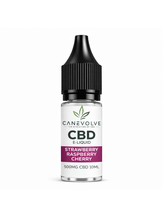 Strawberry Raspberry Cherry 500mg CBD E-Liquid 10ml | Mixed Berry Vape UK